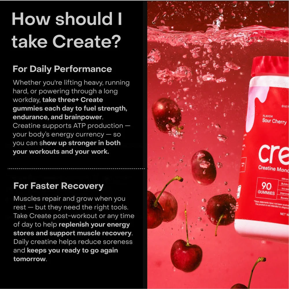 Rocket Pop Bundle - Sour Cherry & Blue Raspberry Core Create Creatine Monohydrate Gummies