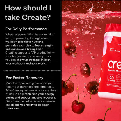 Rocket Pop Bundle - Sour Cherry & Blue Raspberry Core Create Creatine Monohydrate Gummies