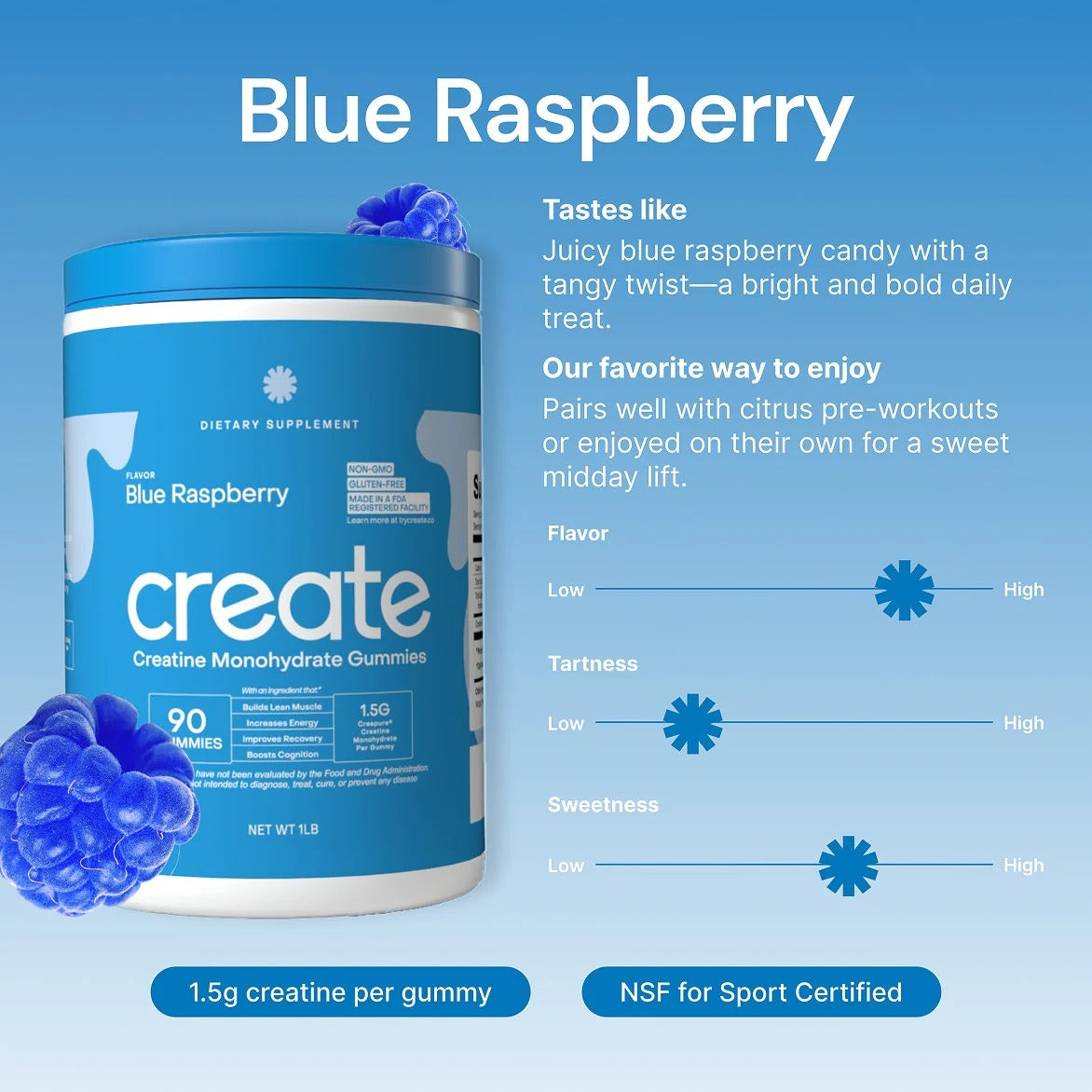 Rocket Pop Bundle - Sour Cherry & Blue Raspberry Core Create Creatine Monohydrate Gummies